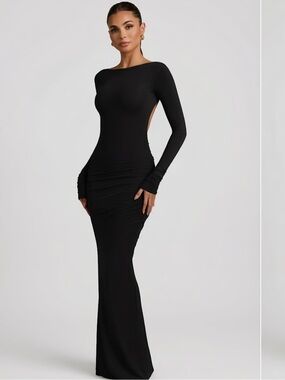 keep it simple ruched bandeau midaxi dress Black Bandeau Ruched Midaxi Dress
